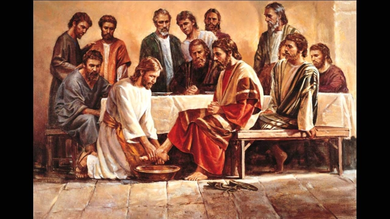 Иисус омывает ноги апостолам