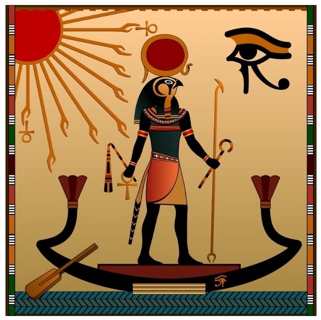 Бог Амон Ра на папирусе